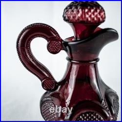 Farmhous New York Burgundy Wine Vintage Vanity Perfume Bath Oil Cut Glass Bottle Farmhous New York Burgundy Wine Vintage Vanity Perfume Bath Oil Cut Glass Bottle