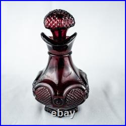 Farmhous New York Burgundy Wine Vintage Vanity Perfume Bath Oil Cut Glass Bottle Farmhous New York Burgundy Wine Vintage Vanity Perfume Bath Oil Cut Glass Bottle