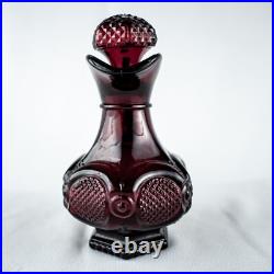 Farmhous New York Burgundy Wine Vintage Vanity Perfume Bath Oil Cut Glass Bottle Farmhous New York Burgundy Wine Vintage Vanity Perfume Bath Oil Cut Glass Bottle