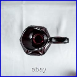 Farmhous New York Burgundy Wine Vintage Vanity Perfume Bath Oil Cut Glass Bottle Farmhous New York Burgundy Wine Vintage Vanity Perfume Bath Oil Cut Glass Bottle