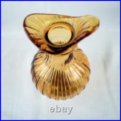 Farmhouse New York Amber Yellow Vintage Vanity Perfume Bath Oil Cut Glass Bottle