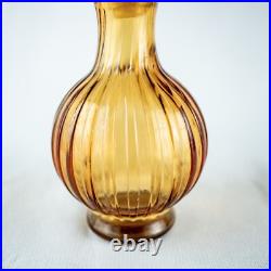Farmhouse New York Amber Yellow Vintage Vanity Perfume Bath Oil Cut Glass Bottle