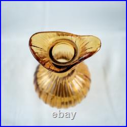 Farmhouse New York Amber Yellow Vintage Vanity Perfume Bath Oil Cut Glass Bottle