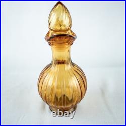 Farmhouse New York Amber Yellow Vintage Vanity Perfume Bath Oil Cut Glass Bottle