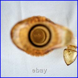 Farmhouse New York Amber Yellow Vintage Vanity Perfume Bath Oil Cut Glass Bottle