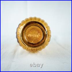 Farmhouse New York Amber Yellow Vintage Vanity Perfume Bath Oil Cut Glass Bottle