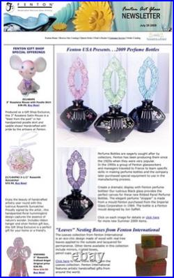 Fenton-Vintage Black Art Glass Hand Painted Perfume Bottle-Original Box & Labels