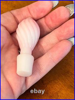 Fenton Vintage Pink Rosalene Glass Hand Painted Perfume Bottle MINT