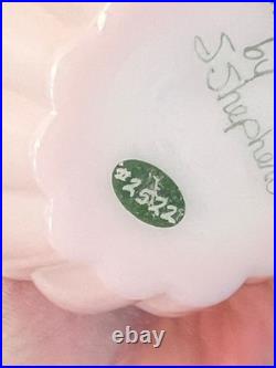 Fenton Vintage Pink Rosalene Glass Hand Painted Perfume Bottle MINT