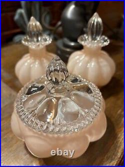 Fenton glass 3 pc set vintage vanity