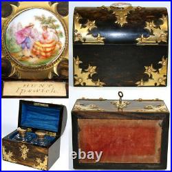 Fine Antique Victorian Coromandel & Gilt Bronze Gothic Double Scent Casket, Box