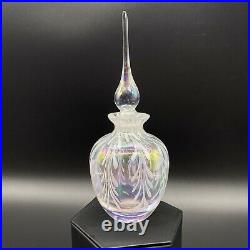 Fine Studio Art Glass Perfume Empty Bottle Iridescent Crystal 7T 2.5W Vintage
