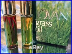 GRASS OIL by JOVAN (2) BOTTLES OF 10 ML EACH RARE VINTAGE JOVAN SET