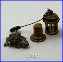 GROUP 4X Vintage Small Perfume Metal Bottle 2X Pins 2X Urns Sterling GROUP 4X Vintage Small Perfume Metal Bottle 2X Pins 2X Urns Sterling