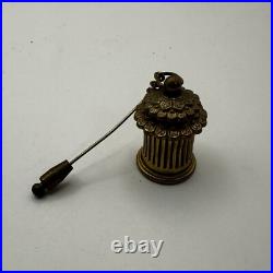 GROUP 4X Vintage Small Perfume Metal Bottle 2X Pins 2X Urns Sterling GROUP 4X Vintage Small Perfume Metal Bottle 2X Pins 2X Urns Sterling