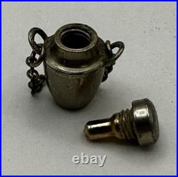 GROUP 4X Vintage Small Perfume Metal Bottle 2X Pins 2X Urns Sterling GROUP 4X Vintage Small Perfume Metal Bottle 2X Pins 2X Urns Sterling