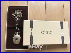 GUCCI Authentic Vintage Old Perfume Bottle Shape Pendant Necklace Jewelry withBox