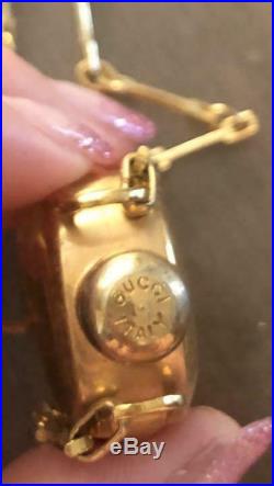 GUCCI Authentic Vintage Perfume Bottle Shape Gold Tone Pendant Necklace