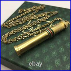 GUCCI Perfume Bottle Motif Vintage Old Sherry Line Pendant Chain Necklace withBox