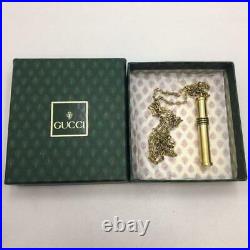 GUCCI Perfume Bottle Motif Vintage Old Sherry Line Pendant Chain Necklace withBox