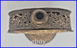 Gilded Ormolu Vintage Vanity Filigree Perfume Bottle W Flowers Applicator U219/1