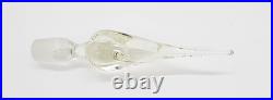 Glass Perfume Bottles Pair of 2 Matching Green w Clear Swirled Stoppers Antique