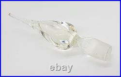 Glass Perfume Bottles Pair of 2 Matching Green w Clear Swirled Stoppers Antique