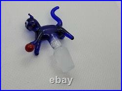 Glen Kostick Dog Cat Boston Terrier 4 Art Handmade Glass Perfume Vtg Bottle