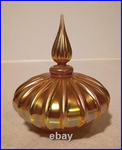Gorgeous Art Glass Vintage Signed Correia Gold Iridescent Perfume Bottle Gorgeous Art Glass Vintage Signed Correia Gold Iridescent Perfume Bottle