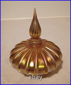 Gorgeous Art Glass Vintage Signed Correia Gold Iridescent Perfume Bottle Gorgeous Art Glass Vintage Signed Correia Gold Iridescent Perfume Bottle