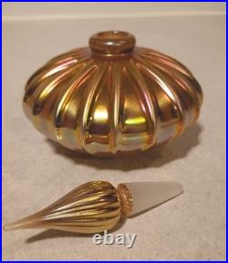 Gorgeous Art Glass Vintage Signed Correia Gold Iridescent Perfume Bottle Gorgeous Art Glass Vintage Signed Correia Gold Iridescent Perfume Bottle
