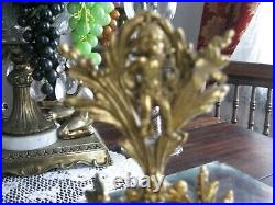 Gorgeous Large Antique/vintage Brass Ornate Ormolu Cherub Bird Perfume Bottle