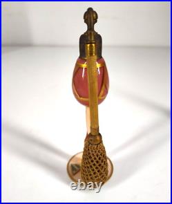 Gorgeous Mauve & Gold Vintage Art Deco Atomizer Perfume Bottle Gironde