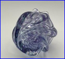 Gorgeous Purple Swirl Art Studio Glass OBG Signed 1988 Vintage Perfume Bottle