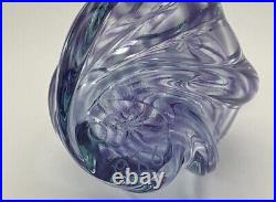 Gorgeous Purple Swirl Art Studio Glass OBG Signed 1988 Vintage Perfume Bottle