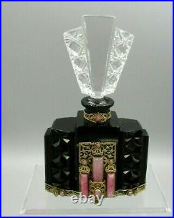 Gorgeous Vintage Czech. Jeweled Perfume Bottle