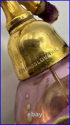 Group of 3 Vintage Czech Bohemian Perfume Atomizer Bottles