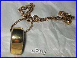 Gucci Vintage Gold Tone and Blue Perfume Bottle Necklace