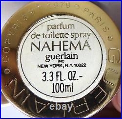 Guerlain Nahema Perfume Parfum 3.3 oz Vtg 1979 Original Formula Tulip Bottle