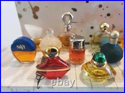 HUGE Vtg Lot 45 Miniature Glass Perfume Bottles Various Designers Most 90% Full