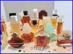 HUGE Vtg Lot 45 Miniature Glass Perfume Bottles Various Designers Most 90% Full
