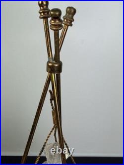 Hanging Caged Perfume Bottle with tripod stand detailed glass cork Art Deco VTG