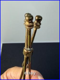 Hanging Caged Perfume Bottle with tripod stand detailed glass cork Art Deco VTG