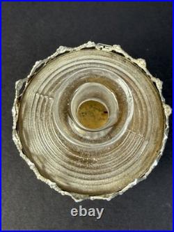 Hanging Caged Perfume Bottle with tripod stand detailed glass cork Art Deco VTG