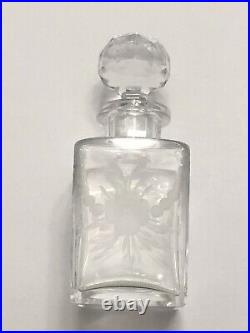 Hawkes Vintage Hand Cut Crystal Perfume Bottle With Stopper