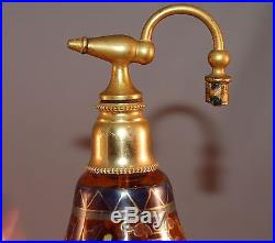 Heavily Enameled Vintage Czechoslovakia Hand Decorated Large Perfume Atomizer
