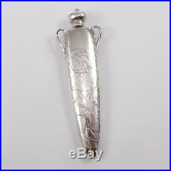 Highly Detailed Vintage Sterling Silver Chatelaine Perfume Bottle LDF12