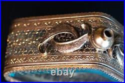 Hollywood Regency Ornate Perfume Bottle 24k Ormolu Gold Plated Beveled Vintage