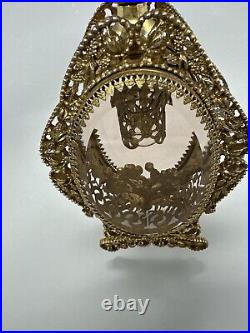 Hollywood regency ormolu ornate vintage perfume bottle