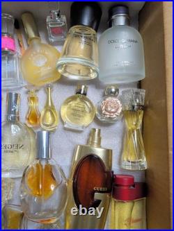 Huge 30 Bottles Vintage Perfume/parfum Lot Some Empty/ Full Versace, Chloe, Etc